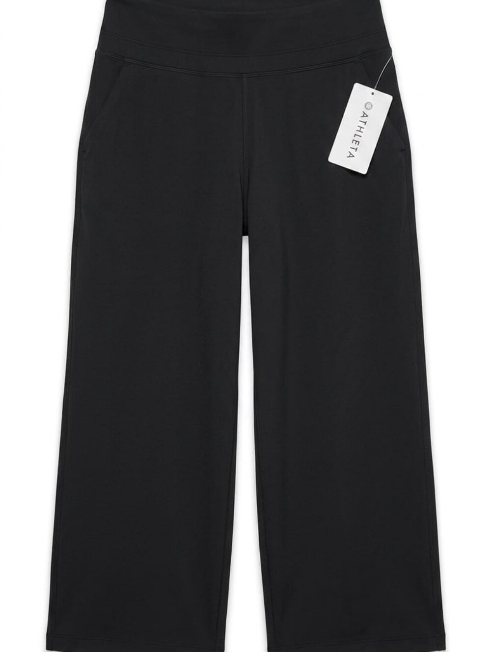 Athleta Black Wide-Leg Cropped Performance Pants - Picture 1 of 6